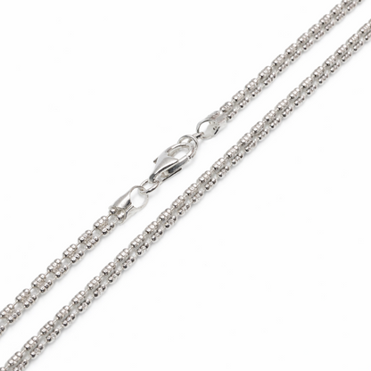 925 Sterling Silver Ice 3 Sided Diamond Cut 4mm Chain or Bracelet