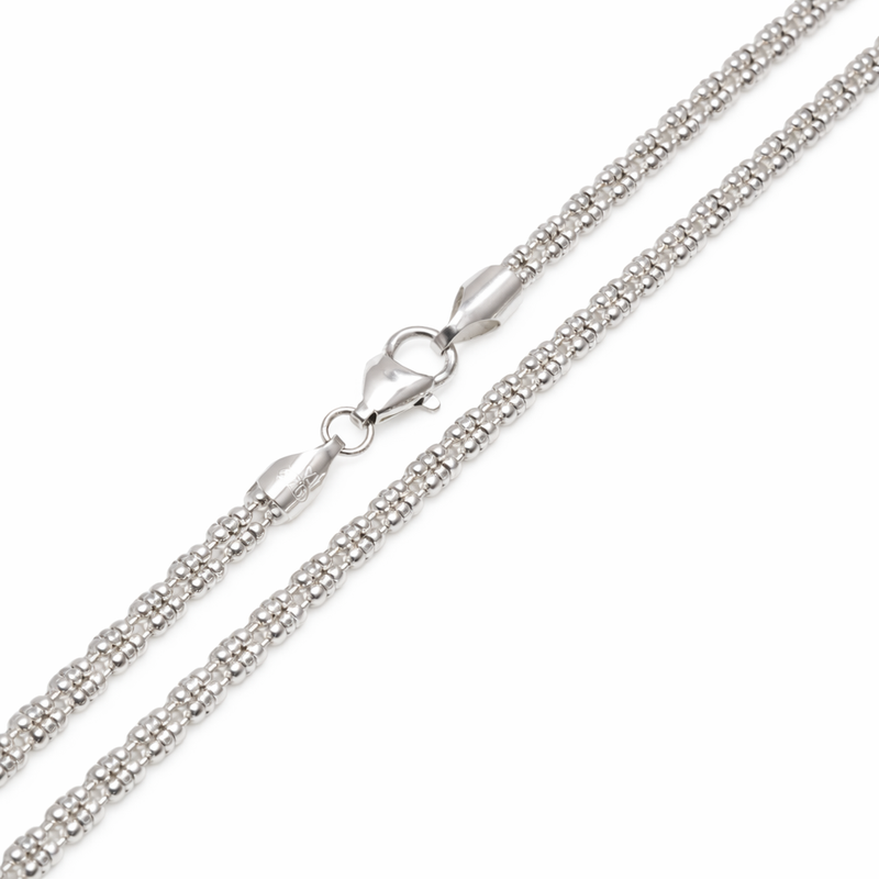 925 Sterling Silver Ice 4 Sided Diamond Cut 4mm Chain or Bracelet