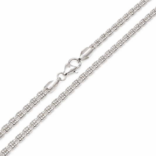 925 Sterling Silver Ice 4 Sided Diamond Cut 4mm Chain or Bracelet