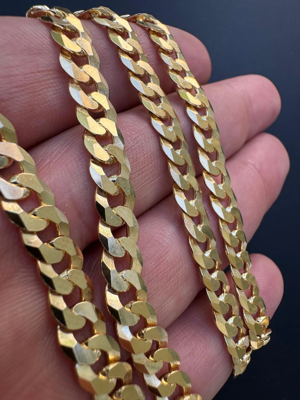 Flat Curb Cuban Chain Necklace - 14k Gold Vermeil 925 Sterling Silver - 16"-24" - 2mm-6mm Italy