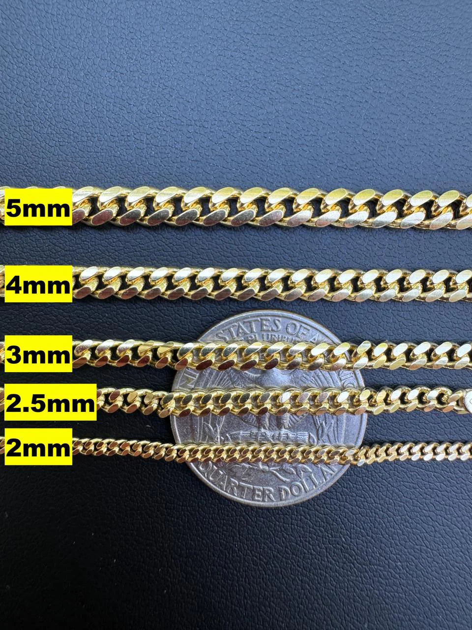 Miami Cuban Link Chain Necklace Lobster Clasp - Yellow Gold Vermeil 925 Sterling Silver - 16"-30" - 2mm-12mm
