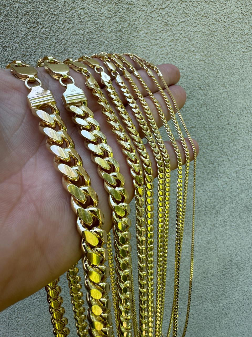 Miami Cuban Link Chain Necklace Lobster Clasp - Yellow Gold Vermeil 925 Sterling Silver - 16"-30" - 2mm-12mm