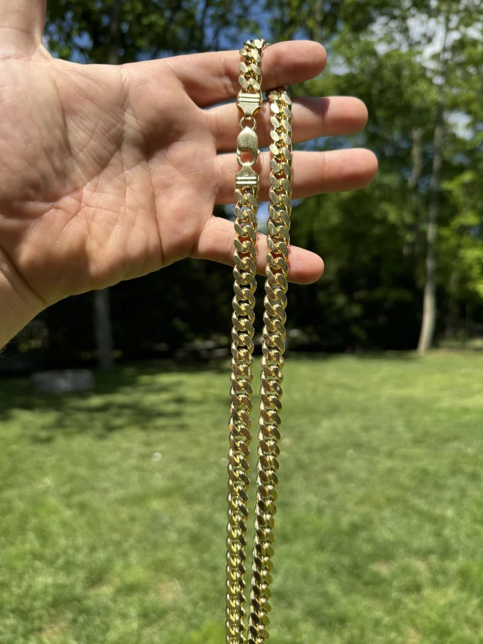Miami Cuban Link Chain Necklace Lobster Clasp - Yellow Gold Vermeil 925 Sterling Silver - 16"-30" - 2mm-12mm