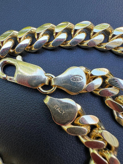Miami Cuban Link Chain Necklace Lobster Clasp - Yellow Gold Vermeil 925 Sterling Silver - 16"-30" - 2mm-12mm