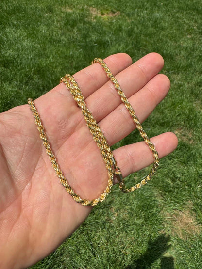 Rope Chain Necklace - 14k Gold Vermeil 925 Sterling Silver - 7"-30" - 1.5mm-5mm