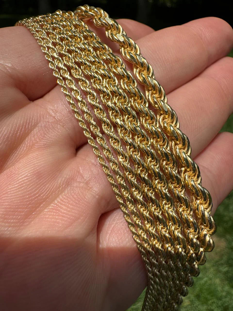 Rope Chain Necklace - 14k Gold Vermeil 925 Sterling Silver - 7"-30" - 1.5mm-5mm
