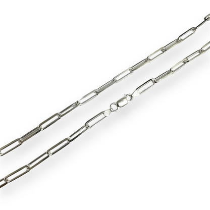 925 Sterling Silver Diamond Cut Paperclip  Link 4mm Chain