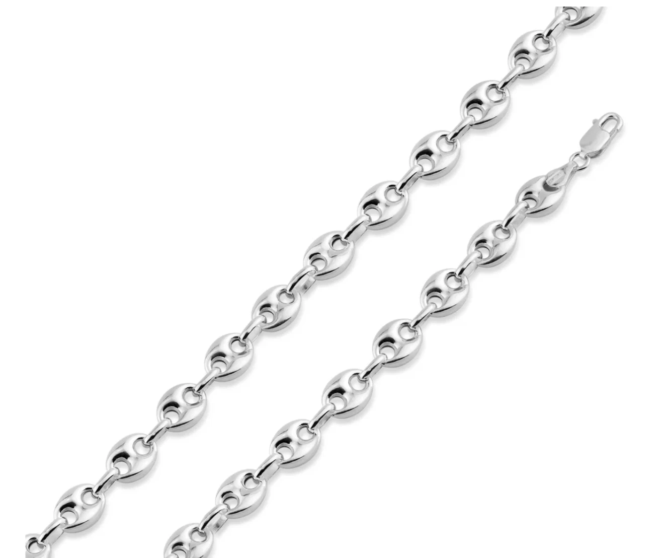 Puffed Gucci Mariner Chain Necklace or Bracelet – 925 Sterling Silver – 6mm to 11mm – Made in Italy