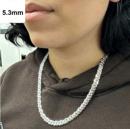 Real 925 Sterling Silver Dollar Cuban Link Chain Necklace – All Sizes – Made in Italy