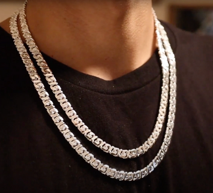 Real 925 Sterling Silver Dollar Cuban Link Chain Necklace – All Sizes – Made in Italy
