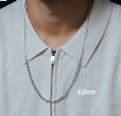 Real 925 Sterling Silver Diamond Cut Mariner Chain Necklace – All Sizes – Made in Italy