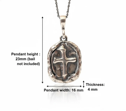 Sterling Silver Cross Pendant Necklace-Vintage style Cross Pendant - Rope 18"
