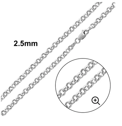 Round Rolo Necklace Real Solid 925 Sterling Silver Chain 1mm - 3mm Made In Italy