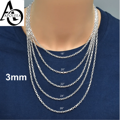 925 Sterling Silver Italian Anchor Forzatina Cable Chain or Bracelet – Made in Italy