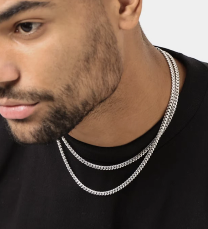 Mens Real Solid 925 Sterling Silver Miami Cuban Chain 4-10mm Heavy Link Necklace
