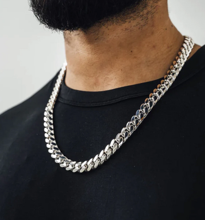 Mens Real Solid 925 Sterling Silver Miami Cuban Chain 4-10mm Heavy Link Necklace