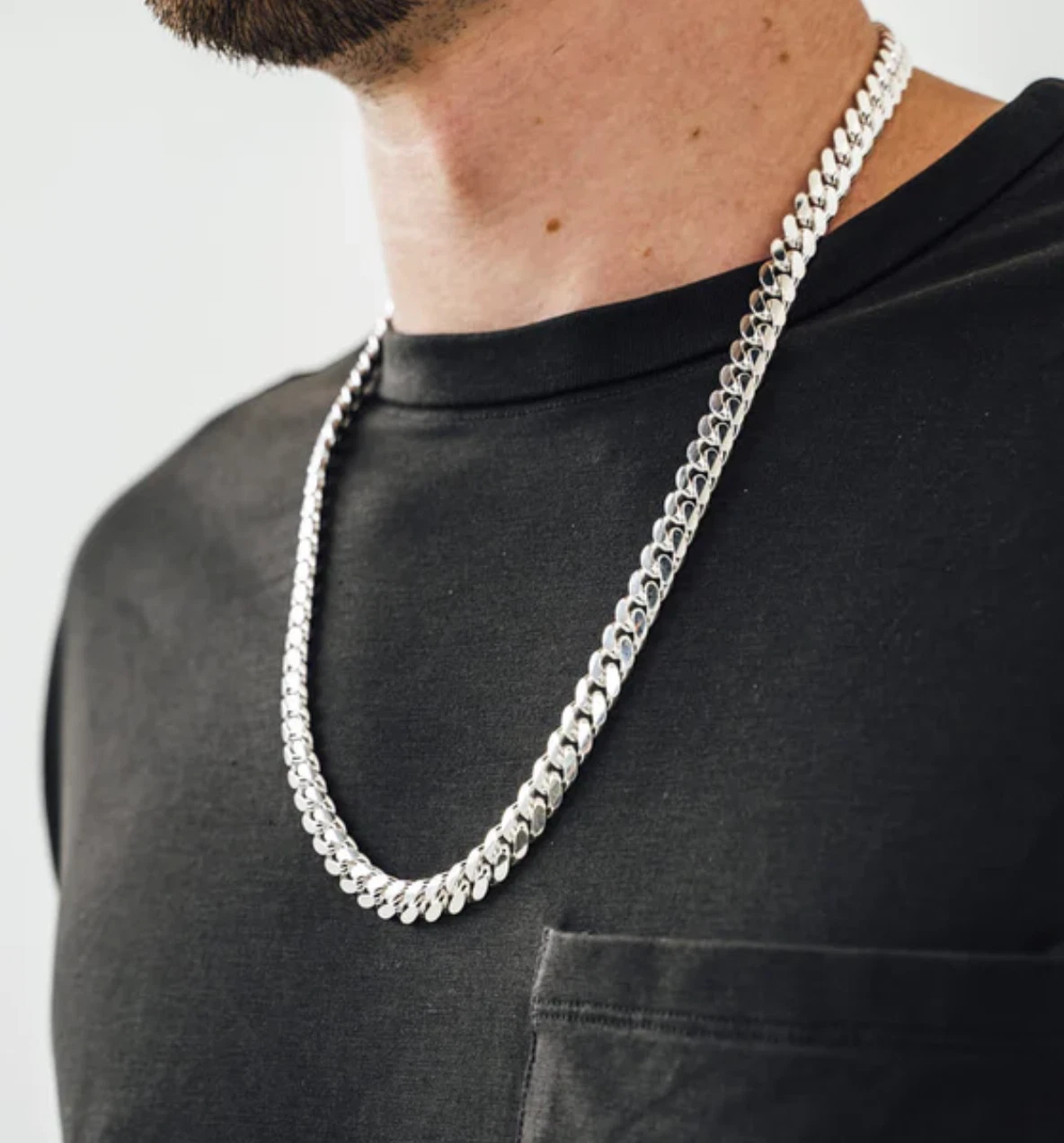 Mens Real Solid 925 Sterling Silver Miami Cuban Chain 4-10mm Heavy Link Necklace