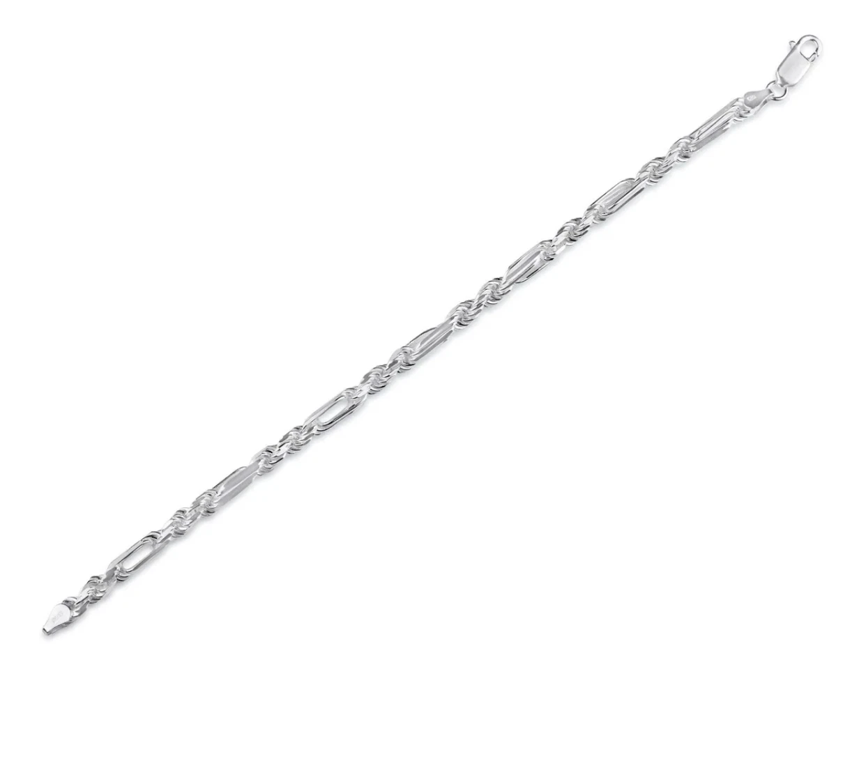 925 Sterling Silver FigaRope Milano Chain Necklace or Bracelet – 5mm–9mm – Made in Italy
