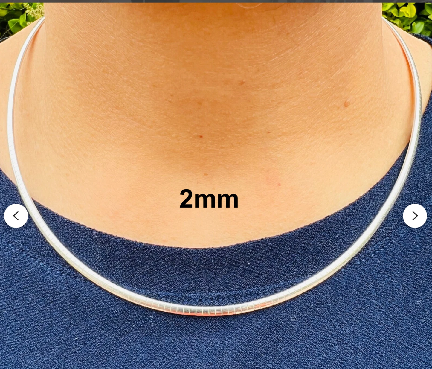 .925 Sterling Silver High Polished Omega Flat Chain 2mm-8mm Necklace 16”-20”