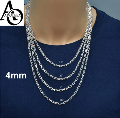 925 Sterling Silver Italian Anchor Forzatina Cable Chain or Bracelet – Made in Italy