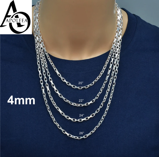 925 Sterling Silver Italian Anchor Forzatina Cable Chain or Bracelet – Made in Italy