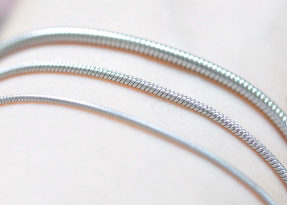 925 Sterling Silver Round Snake Chain Necklace 0.7-4mm All Sizes Made in Italy