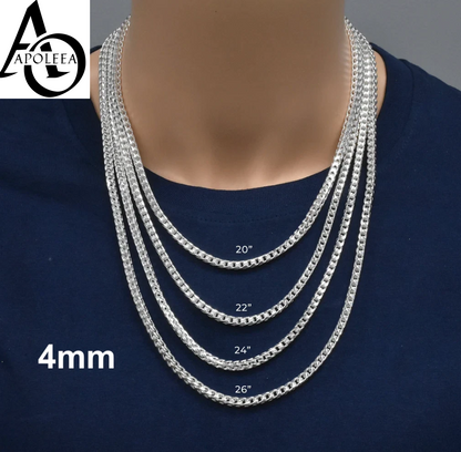 Solid 925 Sterling Silver Foxtail/Franco Link Chain Necklace ITALY 1.5-4.5mm