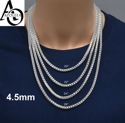 Solid 925 Sterling Silver Foxtail/Franco Link Chain Necklace ITALY 1.5-4.5mm