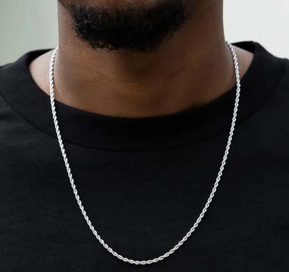 925 Sterling Silver Diamond Cut Rope Chain or Bracelet – 1mm–16mm – Made in Italy