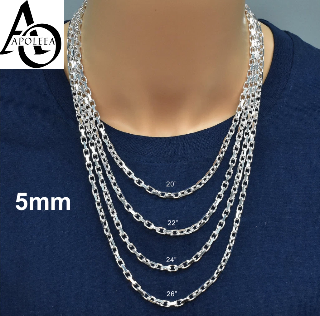 925 Sterling Silver Italian Anchor Forzatina Cable Chain or Bracelet – Made in Italy
