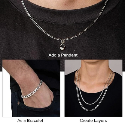 925 Sterling Silver Figaro Link Chain Necklace or Bracelet – 1mm–20mm – Made in Italy