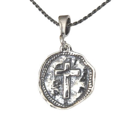 Men’s Women’s Solid 925 Sterling Silver Cross Pendant Necklace - 18” Rope Chain