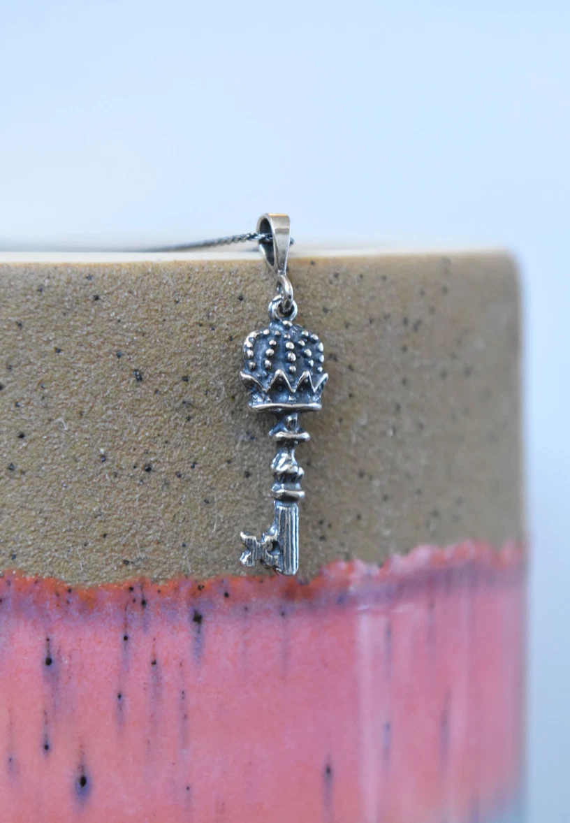 Key Pendant Necklace – Solid 925 Sterling Silver – Key Charm Necklace