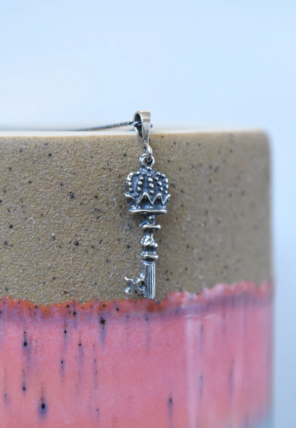 Key Pendant Necklace – Solid 925 Sterling Silver – Key Charm Necklace