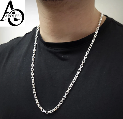 925 Sterling Silver Italian Anchor Forzatina Cable Chain or Bracelet – Made in Italy