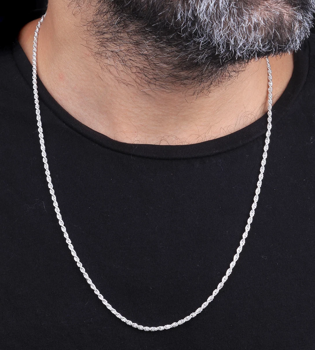 925 Sterling Silver Diamond Cut Rope Chain or Bracelet – 1mm–16mm – Made in Italy