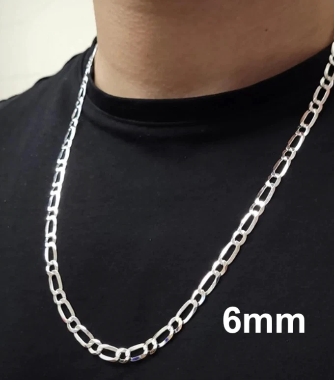 925 Sterling Silver Figaro Link Chain Necklace or Bracelet – 1mm–20mm – Made in Italy