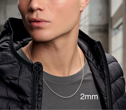 Twisted Rope Chain Necklace or Bracelet – Rhodium Plated 925 Sterling Silver – 1mm–6mm – 8"–30" – Made in Italy