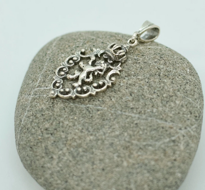 Sterling Silver Lion Pendant-Rope chain 18" Leo Lion Necklace,zodiac