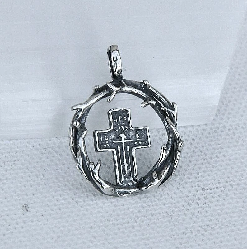 Solid 925 Sterling Silver Cross necklace - Cross pendant 18" chain