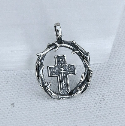 Solid 925 Sterling Silver Cross necklace - Cross pendant 18" chain