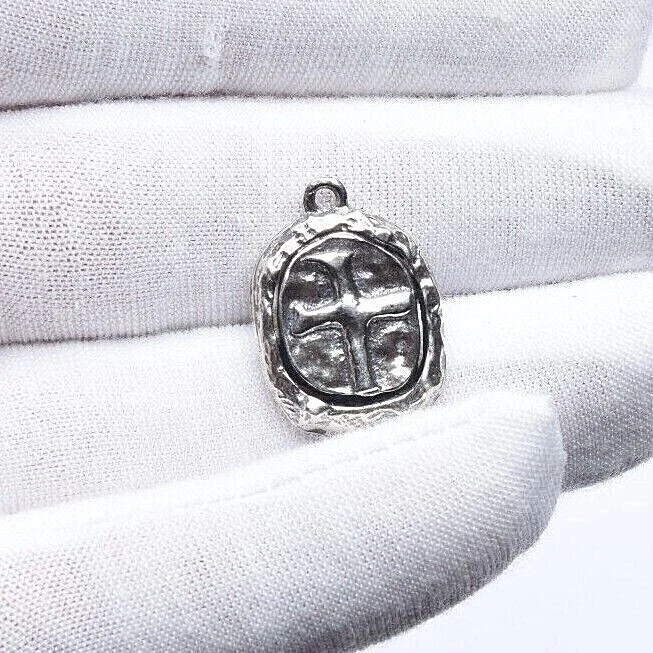 Sterling Silver Cross Pendant Necklace-Vintage style Cross Pendant - Rope 18"