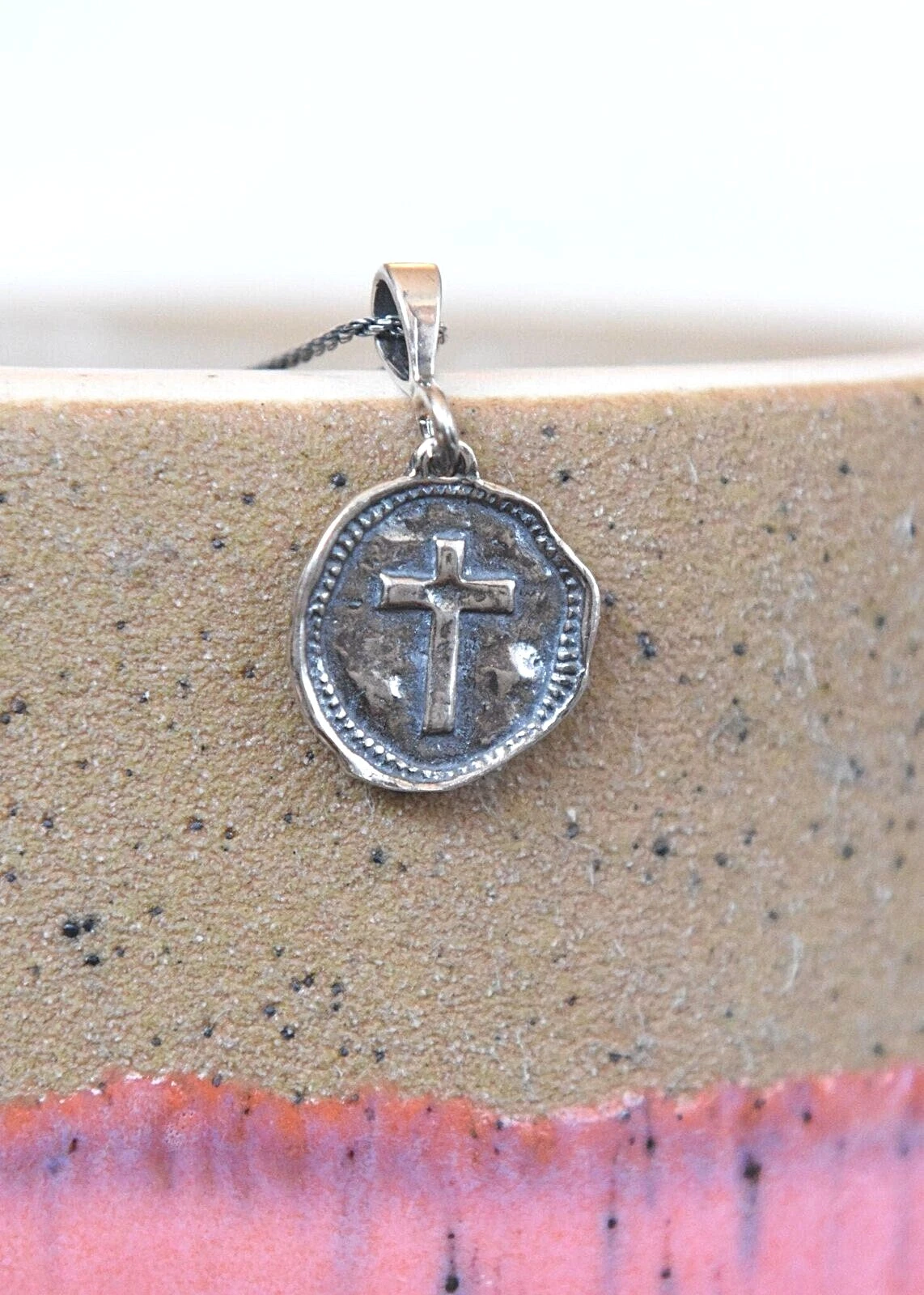 Men’s Women’s Solid 925 Sterling Silver Cross Pendant Necklace - 18” Rope Chain