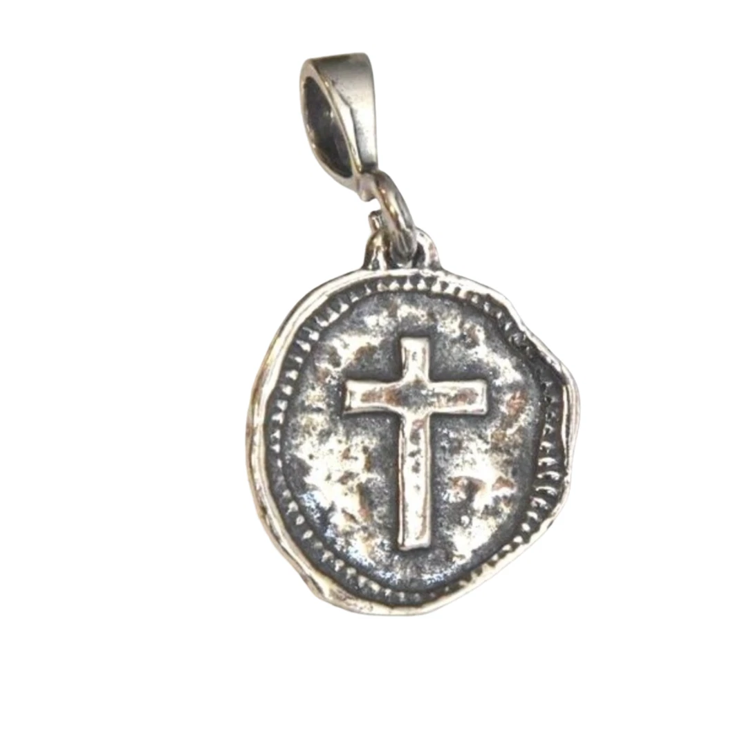 Men’s Women’s Solid 925 Sterling Silver Cross Pendant Necklace - 18” Rope Chain