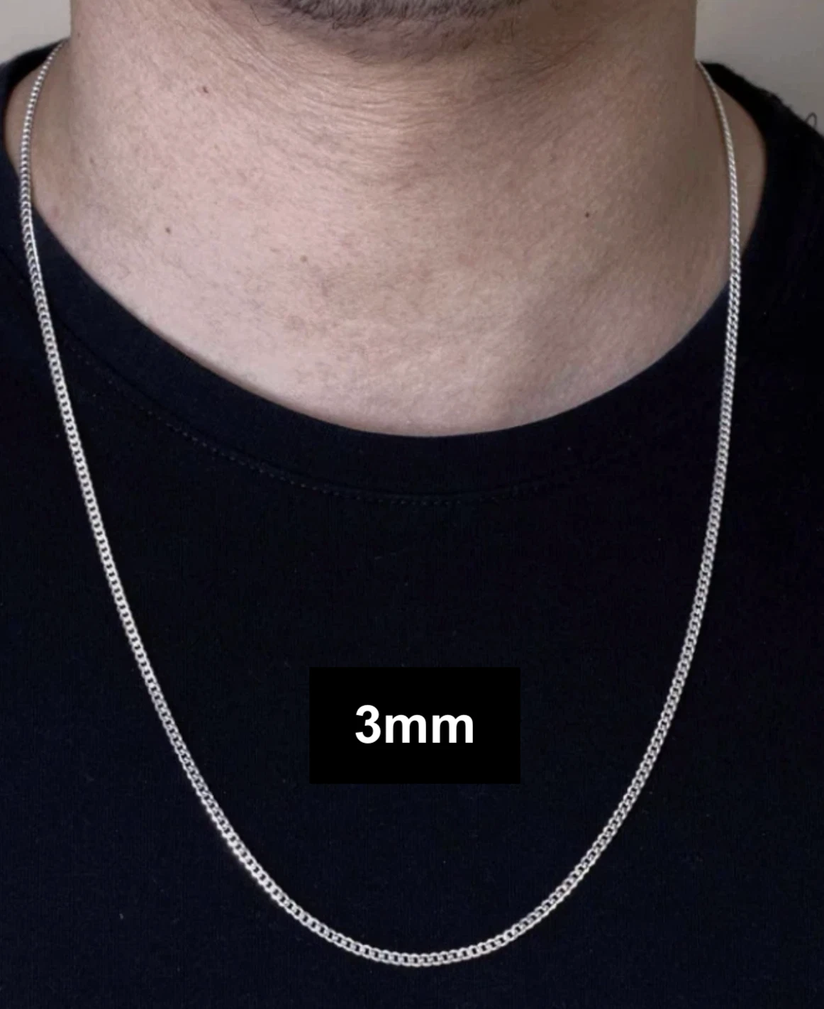 Real 925 Sterling Silver Flat Curb Cuban Chain Necklace or Bracelet – 1mm to 16.5mm Made in Italy