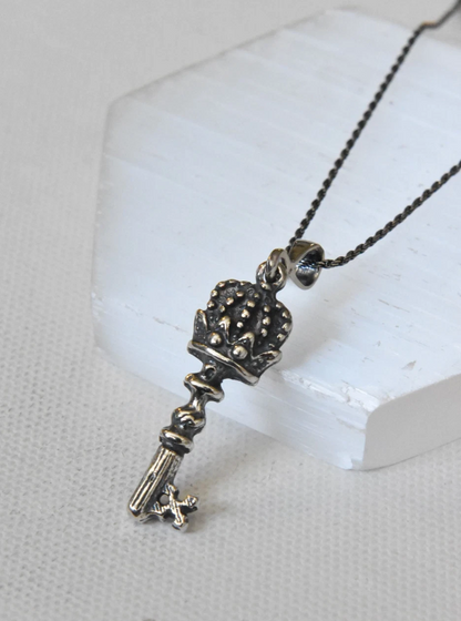 Key Pendant Necklace – Solid 925 Sterling Silver – Key Charm Necklace