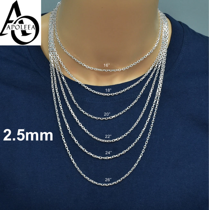 925 Sterling Silver Italian Anchor Forzatina Cable Chain or Bracelet – Made in Italy