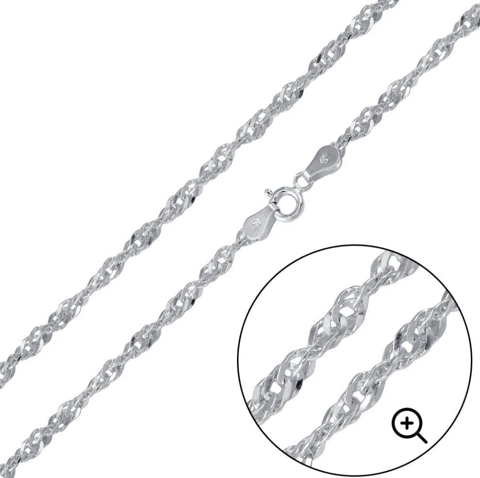 925 Sterling Silver Singapore Rope Chain Necklace – 1.5mm–3.5mm – All Sizes – Made in Italy
