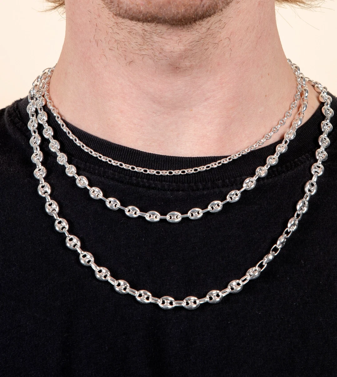 Puffed Gucci Mariner Chain Necklace or Bracelet – 925 Sterling Silver – 6mm to 11mm – Made in Italy