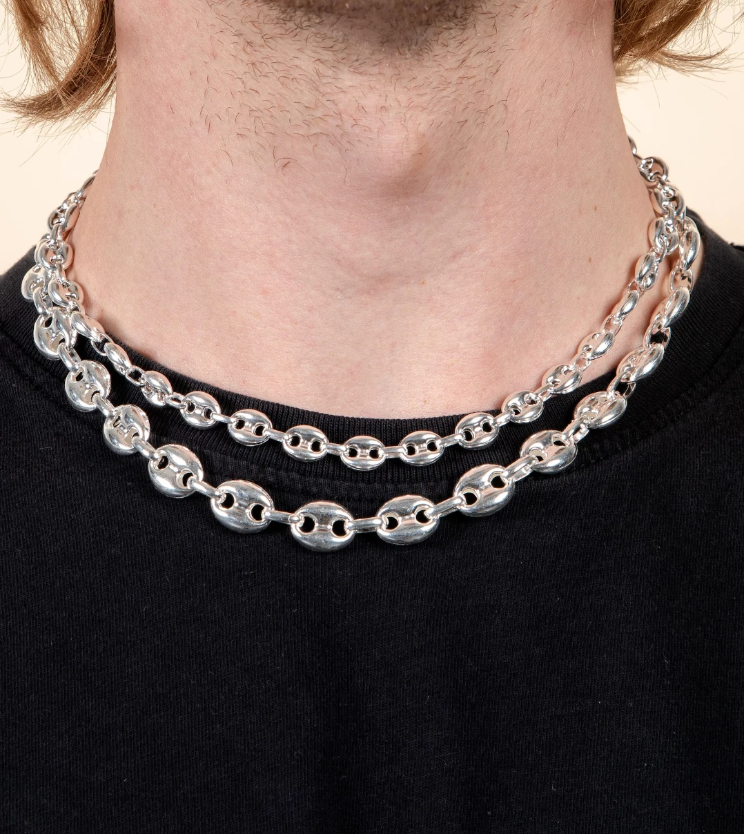 Puffed Gucci Mariner Chain Necklace or Bracelet – 925 Sterling Silver – 6mm to 11mm – Made in Italy